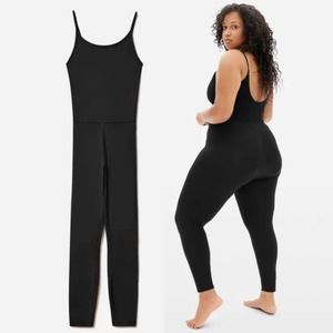 Everlane Performance Jumpsuit Leotard Catsuit Sleeveless Black Wormens Medium